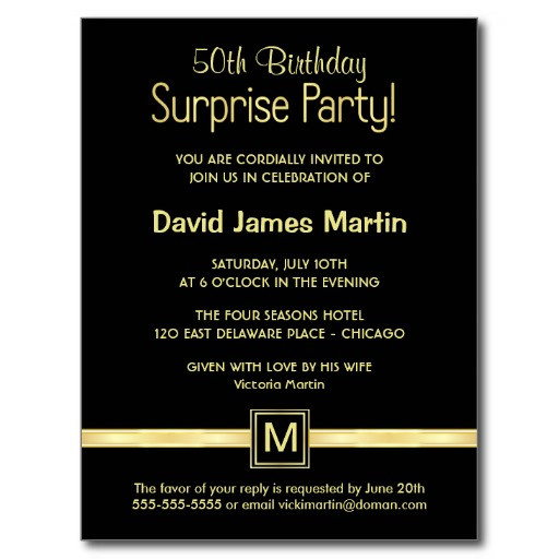 50th Birthday Party Invitation Wording
 Surprise 50th Birthday Party Invitations Wording