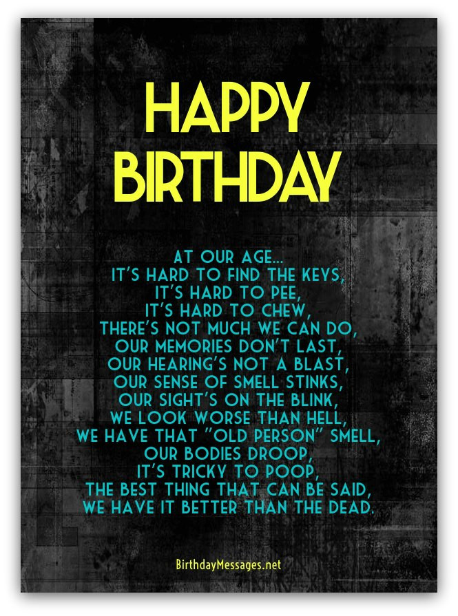 50th Birthday Poems Funny
 Funny Birthday Poems Page 3