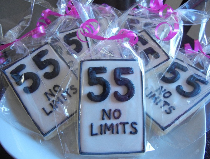 55 Birthday Party Ideas
 Speed Limit 55th Birthday Cookies – That Sweet Ang