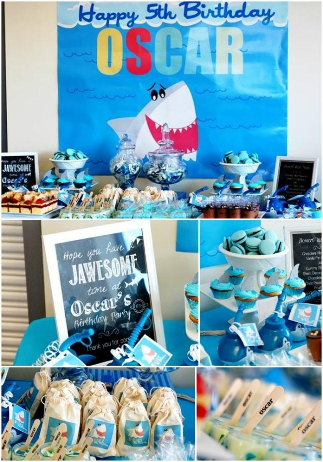 5Th Birthday Party Ideas Boy
 A Boy s Shark Themed Pool Party Spaceships and Laser Beams