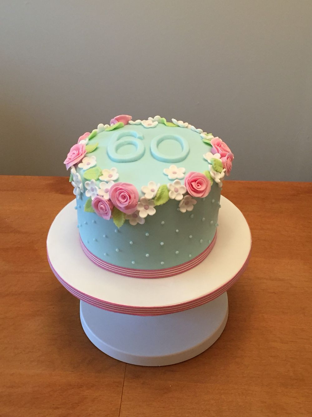 60th Birthday Cakes For Her
 60th birthday cake flowery and simple …