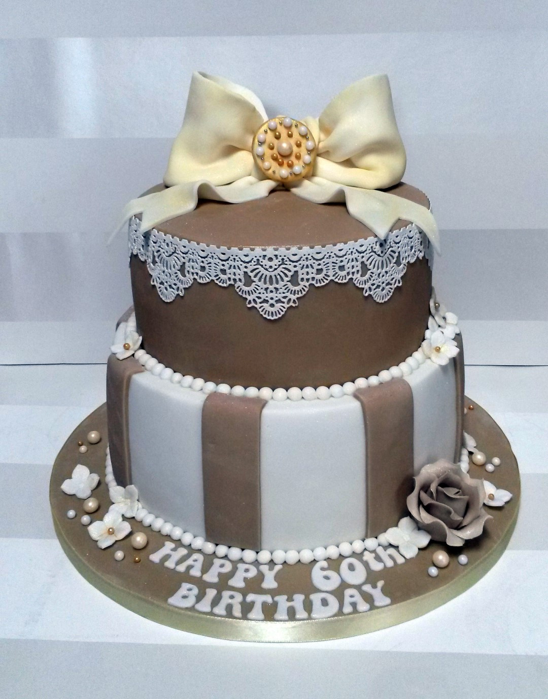 60th Birthday Cakes
 Vintage Style 60th Birthday Cake Bakealous