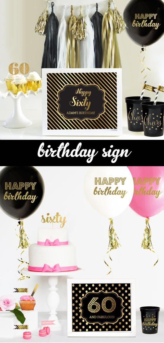 60th Birthday Decor
 Items similar to 60th Birthday Decorations 60th Birthday