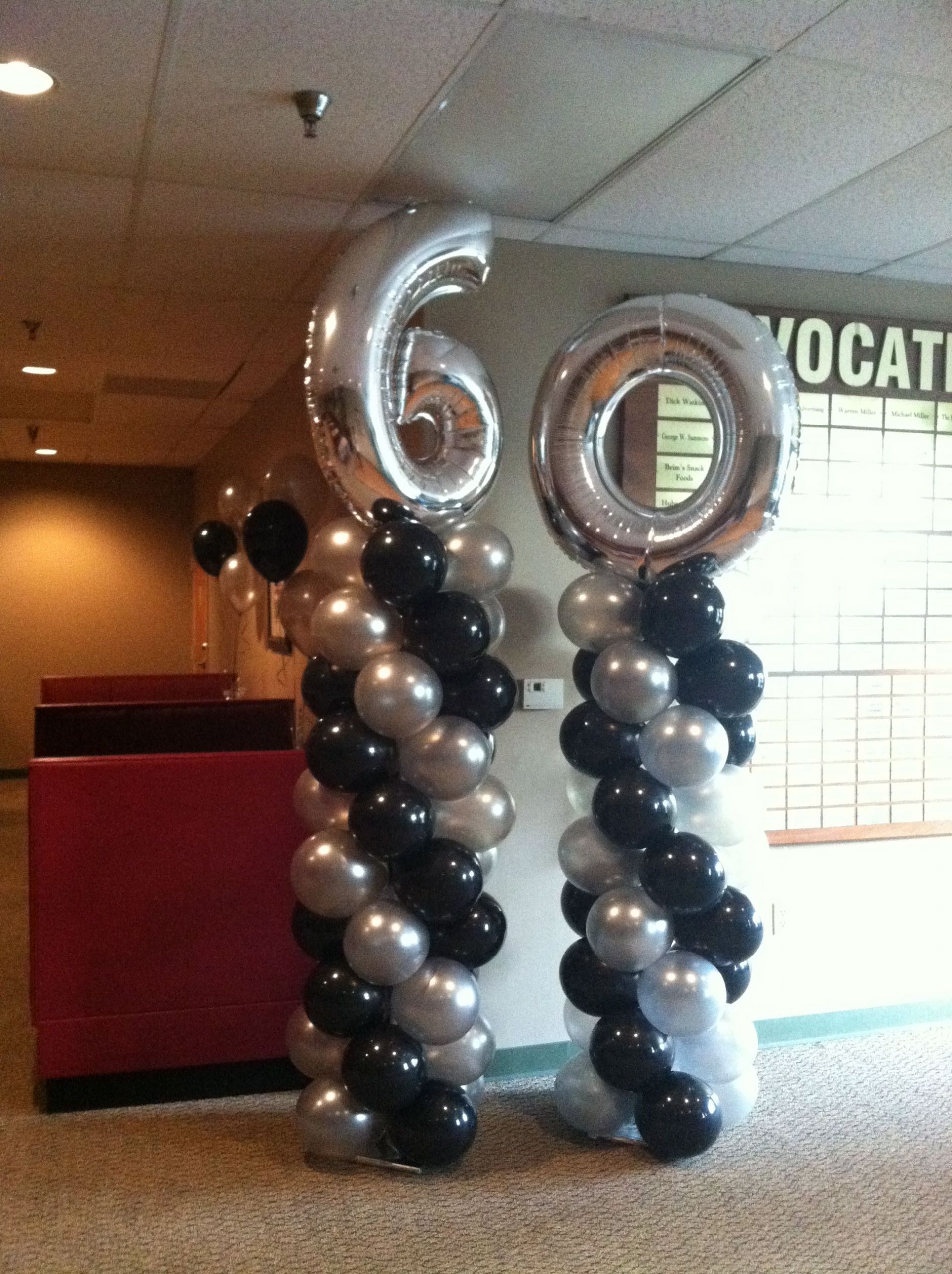 60th Birthday Decor
 60th Birthday Party Balloon Decorations