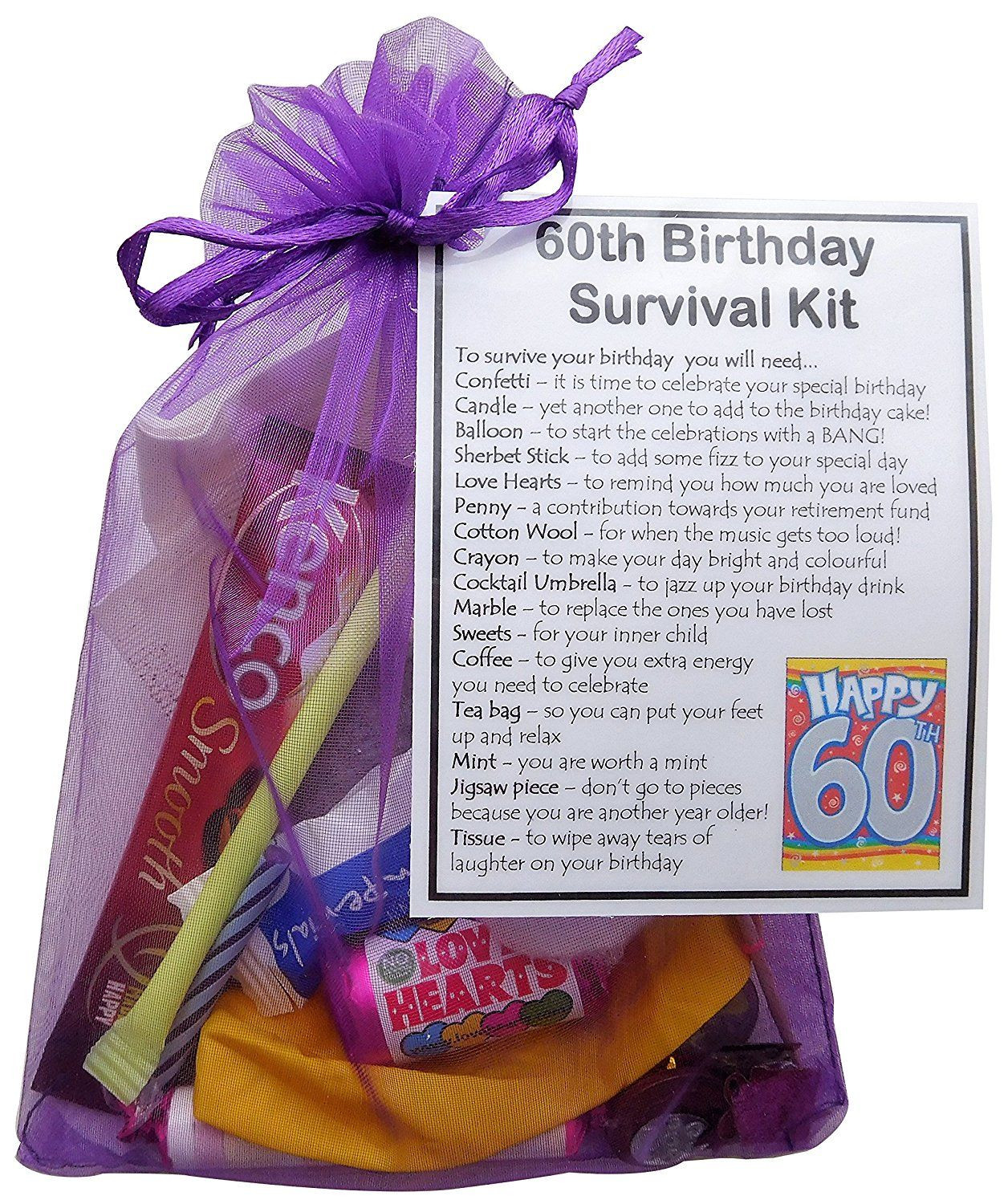 60th Birthday Gag Gift Ideas
 60th Birthday Gift Unique Novelty survival kit 60th