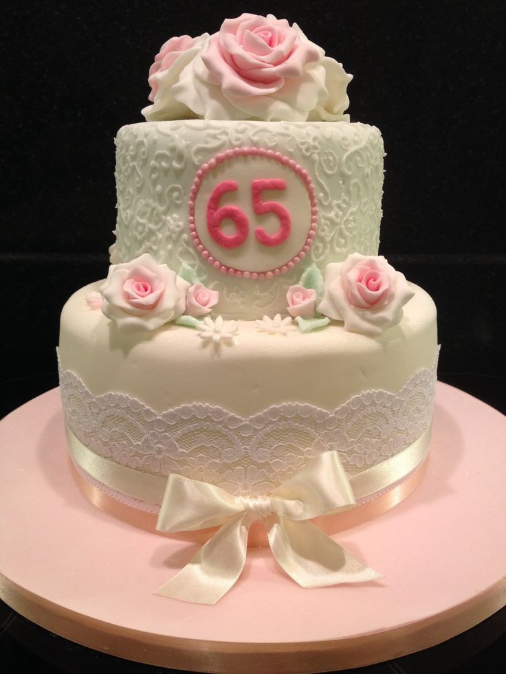 65th Birthday Cake
 65th birthday cake subtle pastel colours