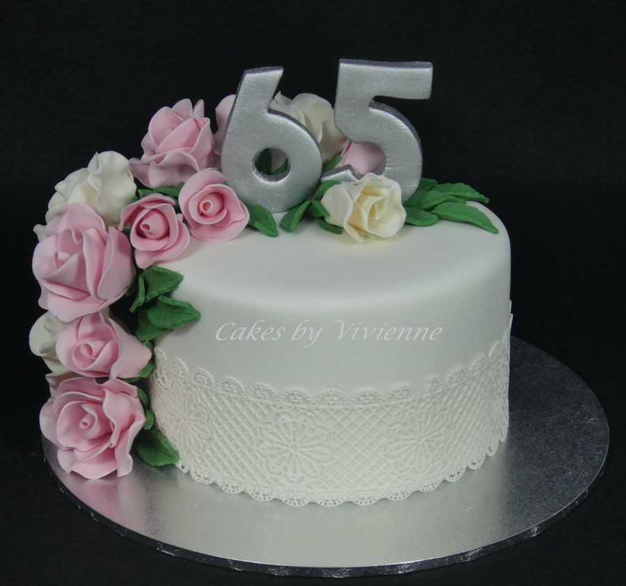 65th Birthday Cake
 Roses And Lace 65Th Birthday Cake CakeCentral