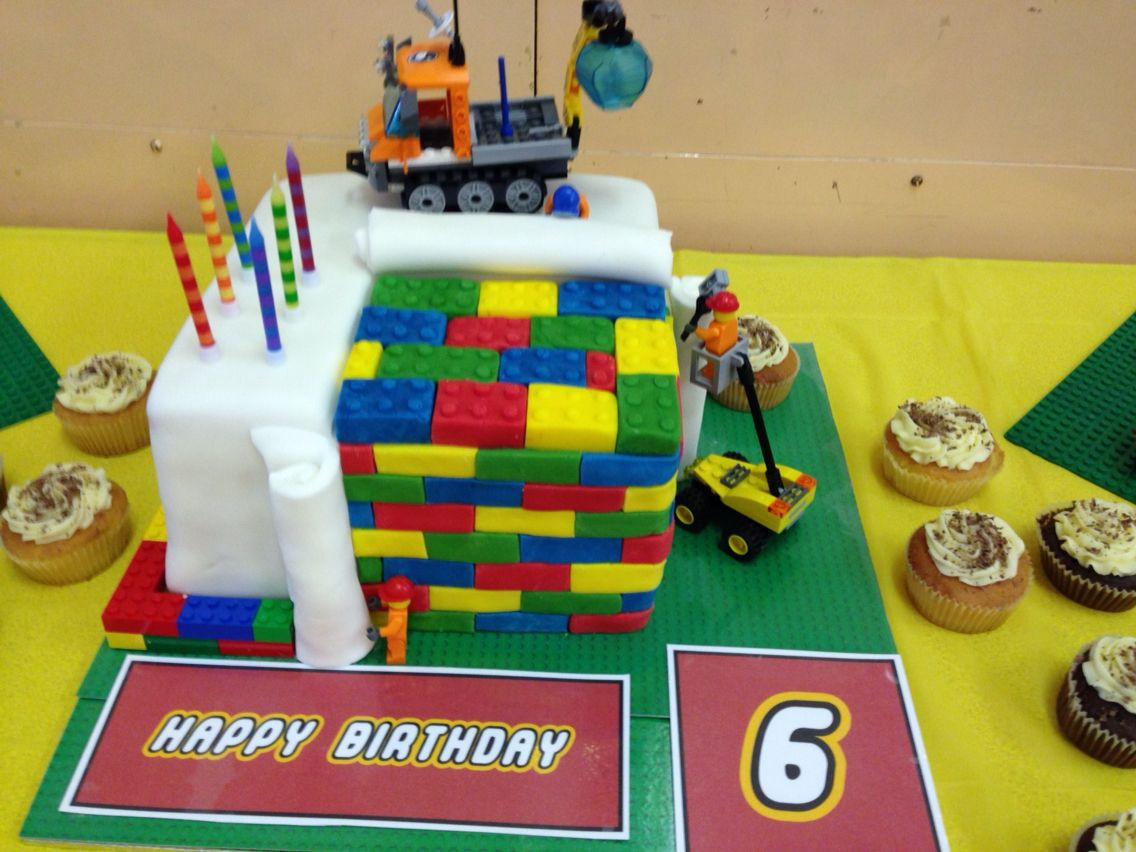6Th Birthday Party Ideas For Boys
 Lego themed birthday cake for boys 6th birthday party in