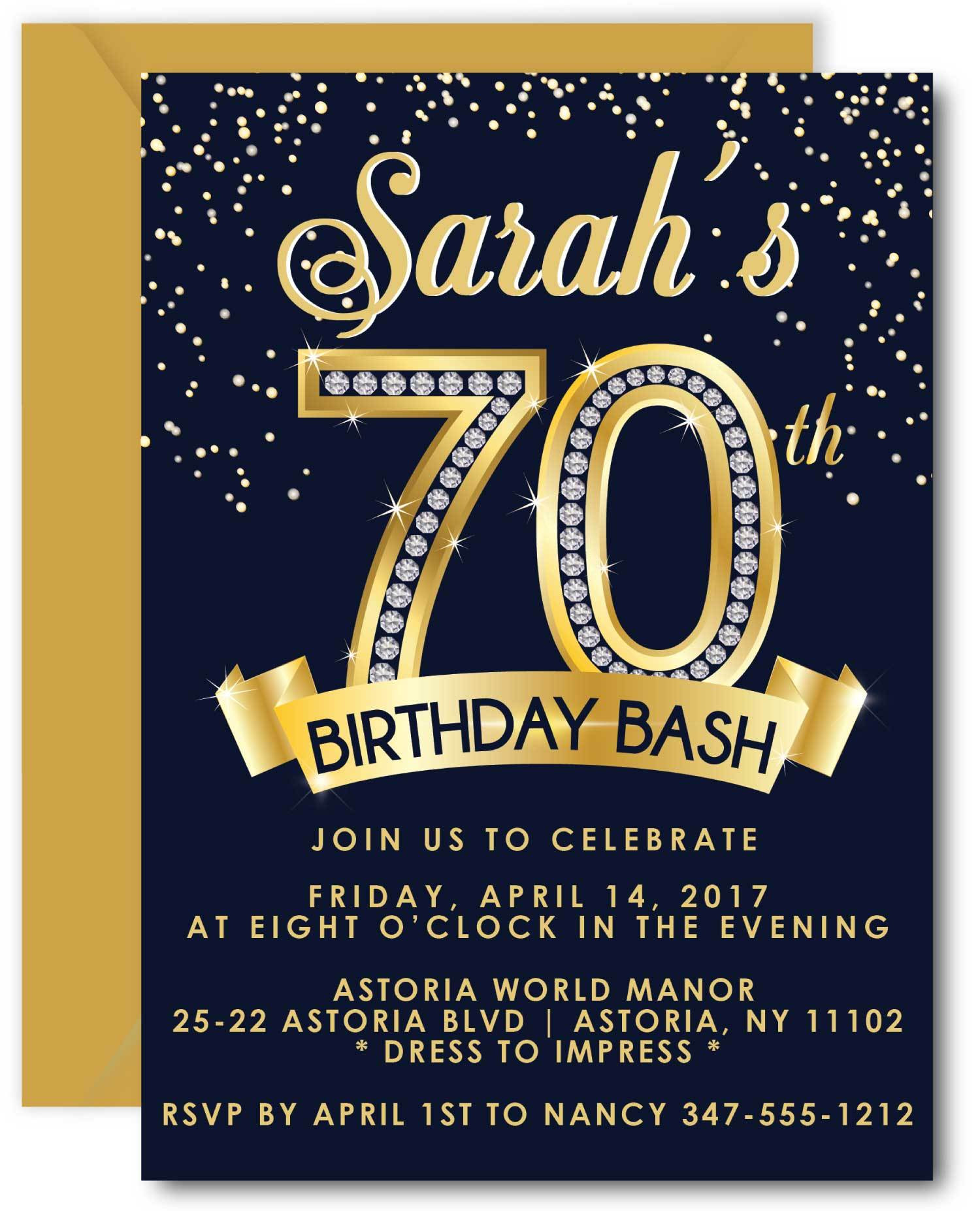 70th Birthday Invitation
 Diamond 70th Birthday Invitation Template Announce It