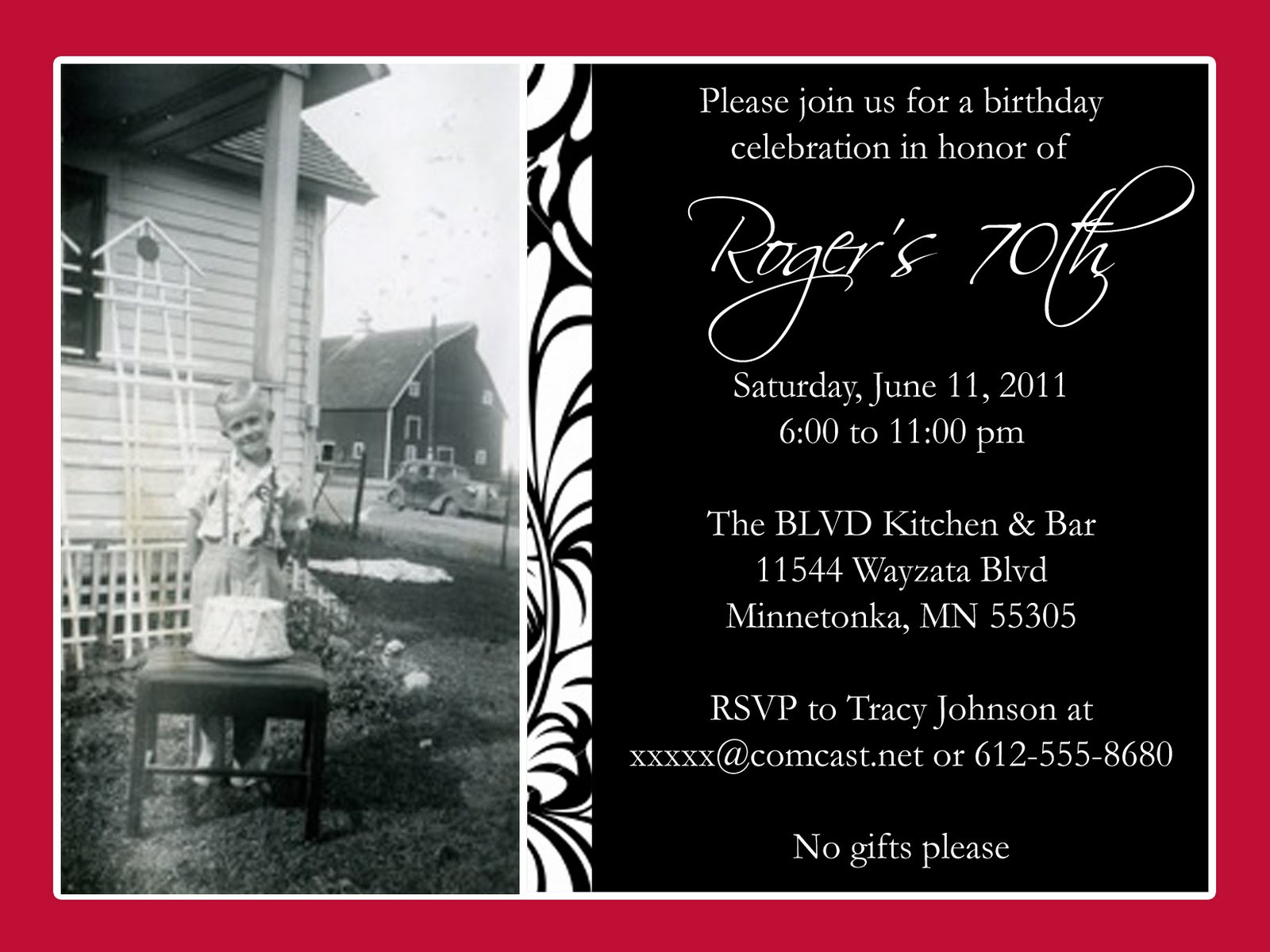 70th Birthday Invitation
 Snapdragon Cards 70th Birthday Invitation