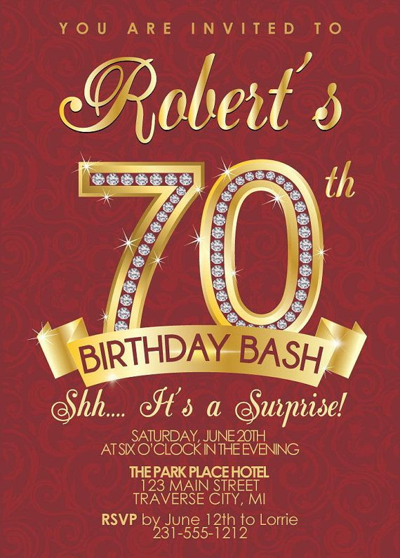 70th Birthday Party Invitations
 Surprise 70th Birthday Party Invitations