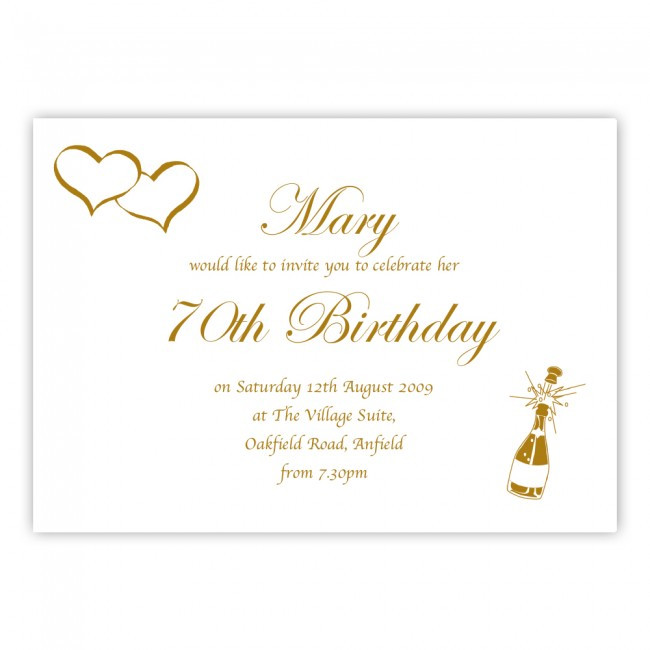 70th Birthday Party Invitations
 70th Birthday Party Invitations Wording