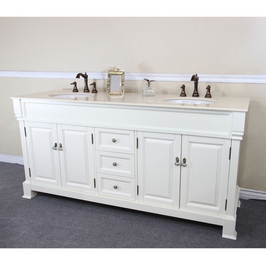 72 Double Sink Bathroom Vanity
 72 Inch Double Sink Bathroom Vanity in Cream White