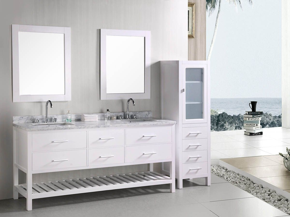 72 Double Sink Bathroom Vanity
 72" London Double Sink Vanity White