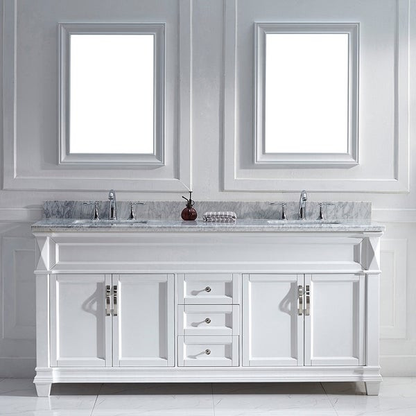 72 Double Sink Bathroom Vanity
 Shop Virtu USA Victoria 72 inch White Double Sink Vanity