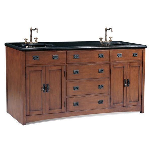 72 Double Sink Bathroom Vanity
 Shop Mission Style 72 inch Medium Pecan Double Sink