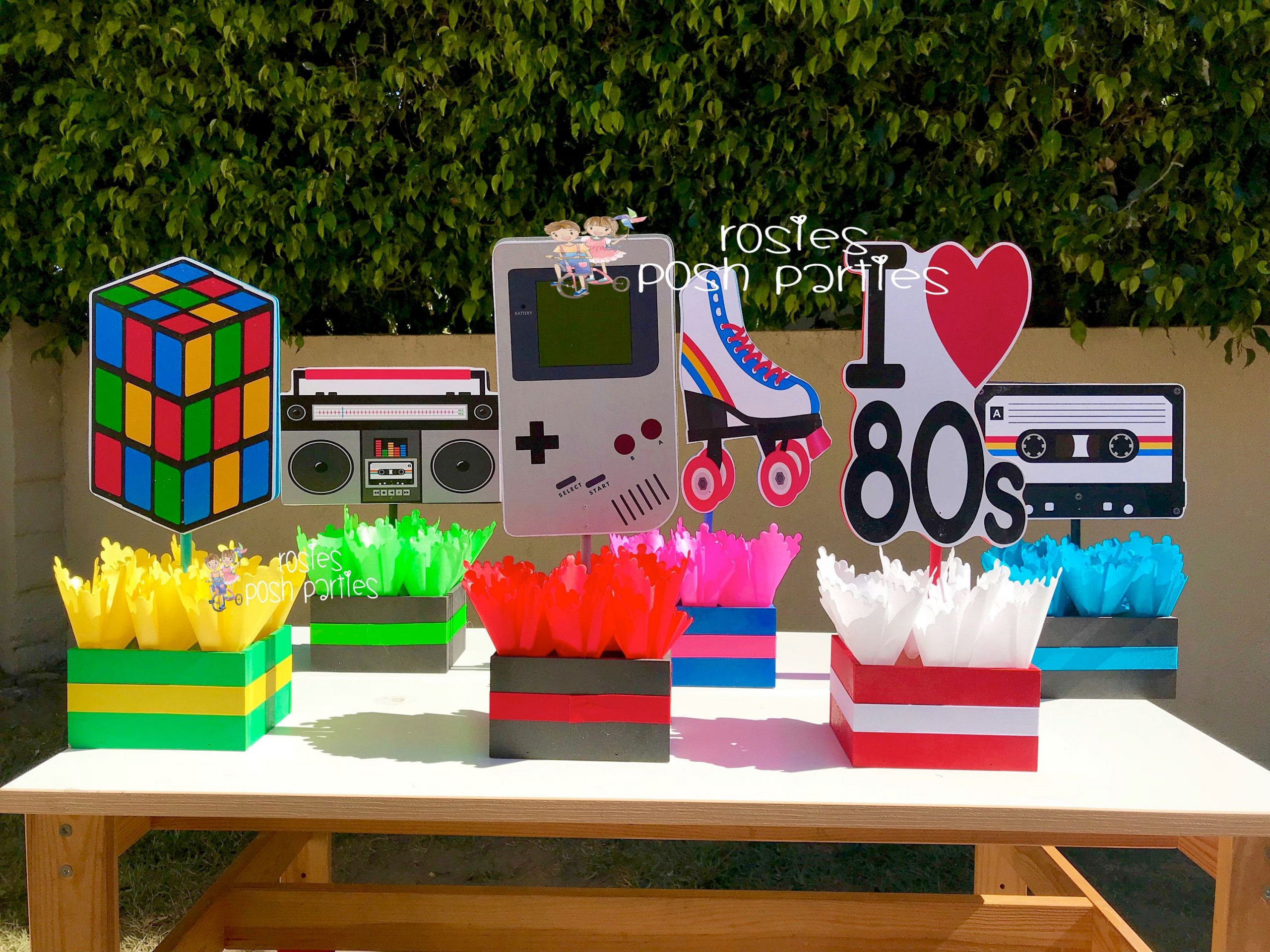 80 Birthday Party Ideas
 I love the 80s birthday bash party centerpieces 80s party