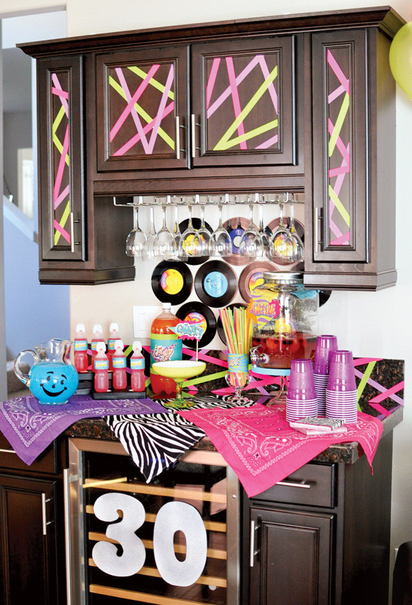 80s Birthday Party Ideas
 Born in the 80s Neon 30th Birthday Party Hostess with