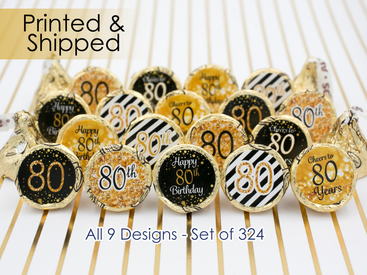 80th Birthday Decoration Ideas
 80th Birthday Party Decorations Gold & Black Stickers for