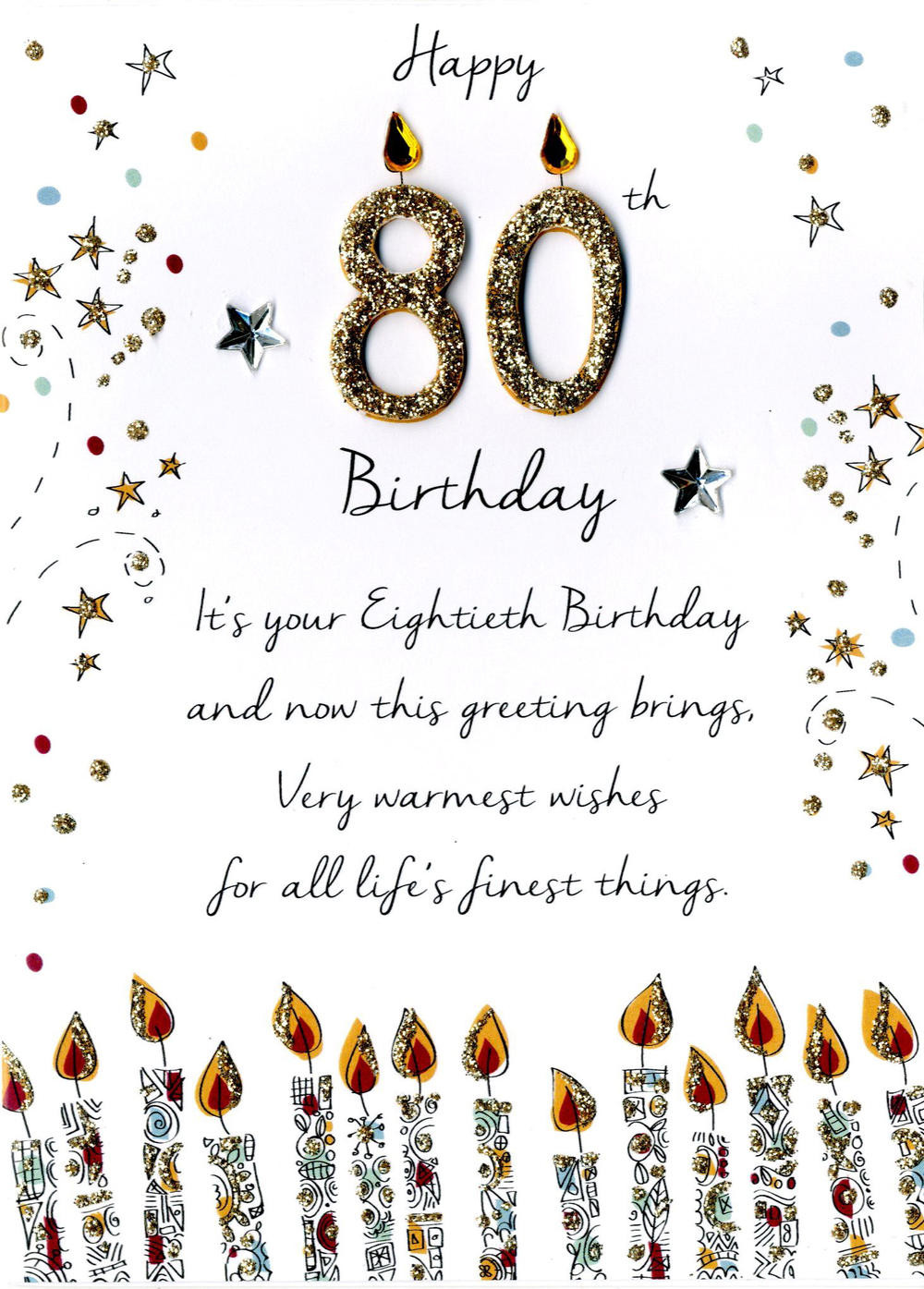 80th Birthday Wishes
 Male 80th Birthday Greeting Card
