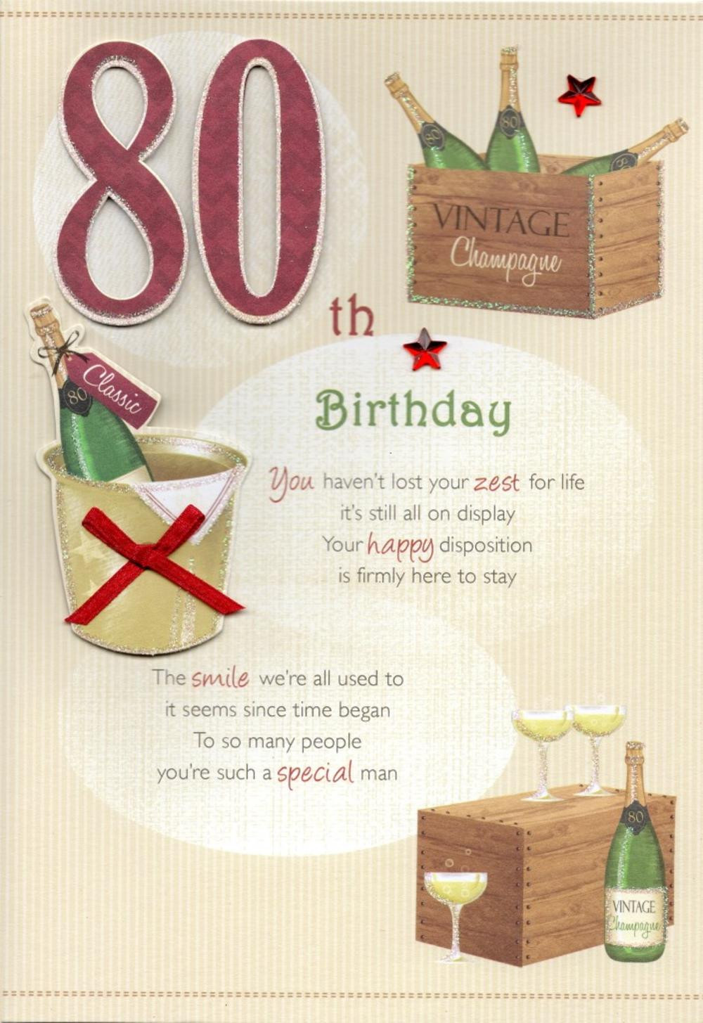 80th Birthday Wishes
 80th Happy Birthday Greeting Card
