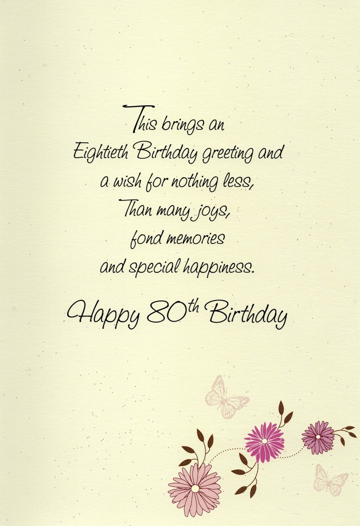 80th Birthday Wishes
 Happy 80th Birthday Greeting Card Lovely Greetings Cards