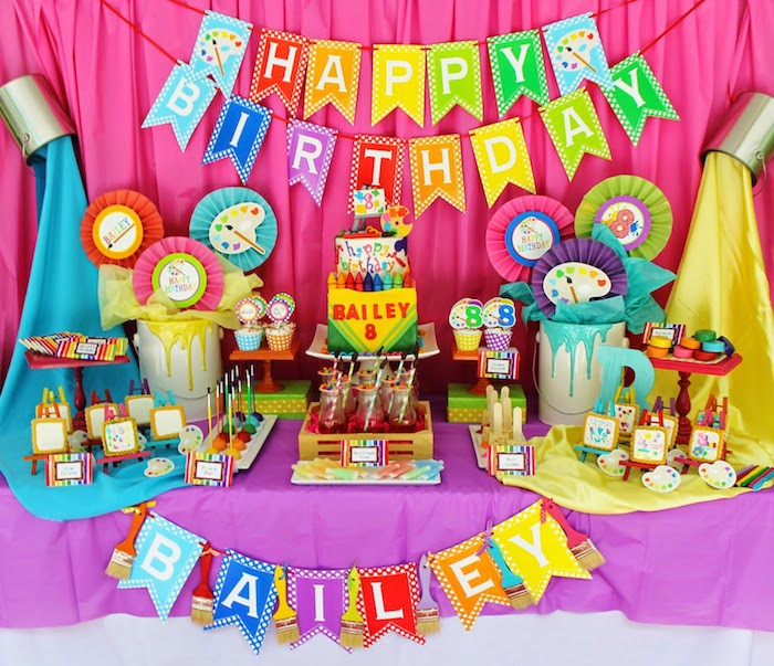 8Th Birthday Party Ideas
 Kara s Party Ideas Art themed 8th birthday party via Kara