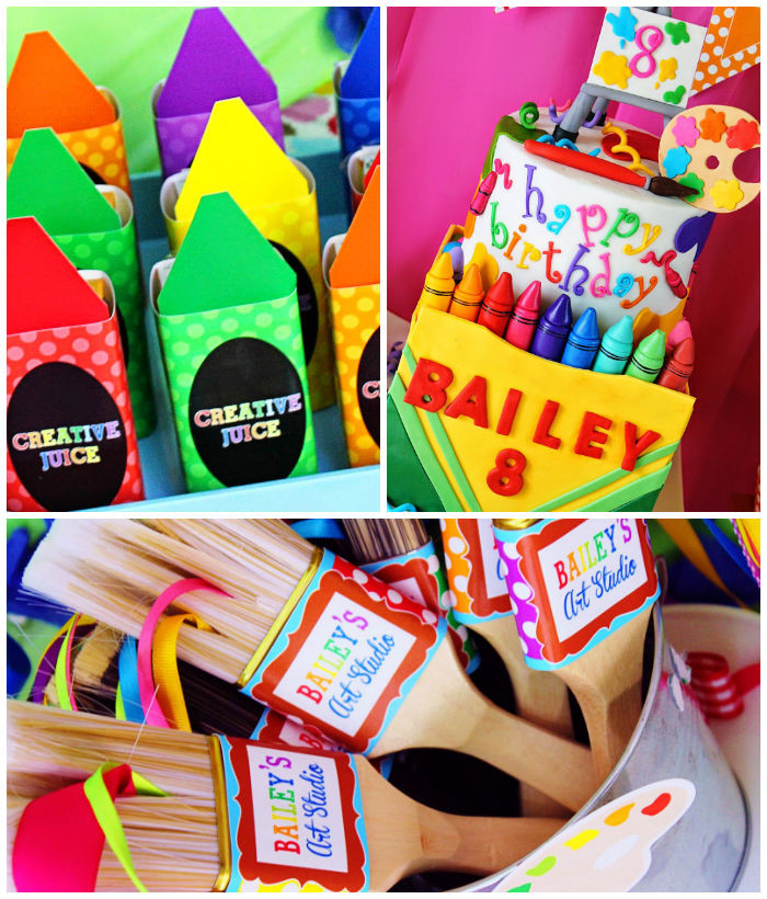 8Th Birthday Party Ideas
 Kara s Party Ideas Art themed 8th birthday party via Kara