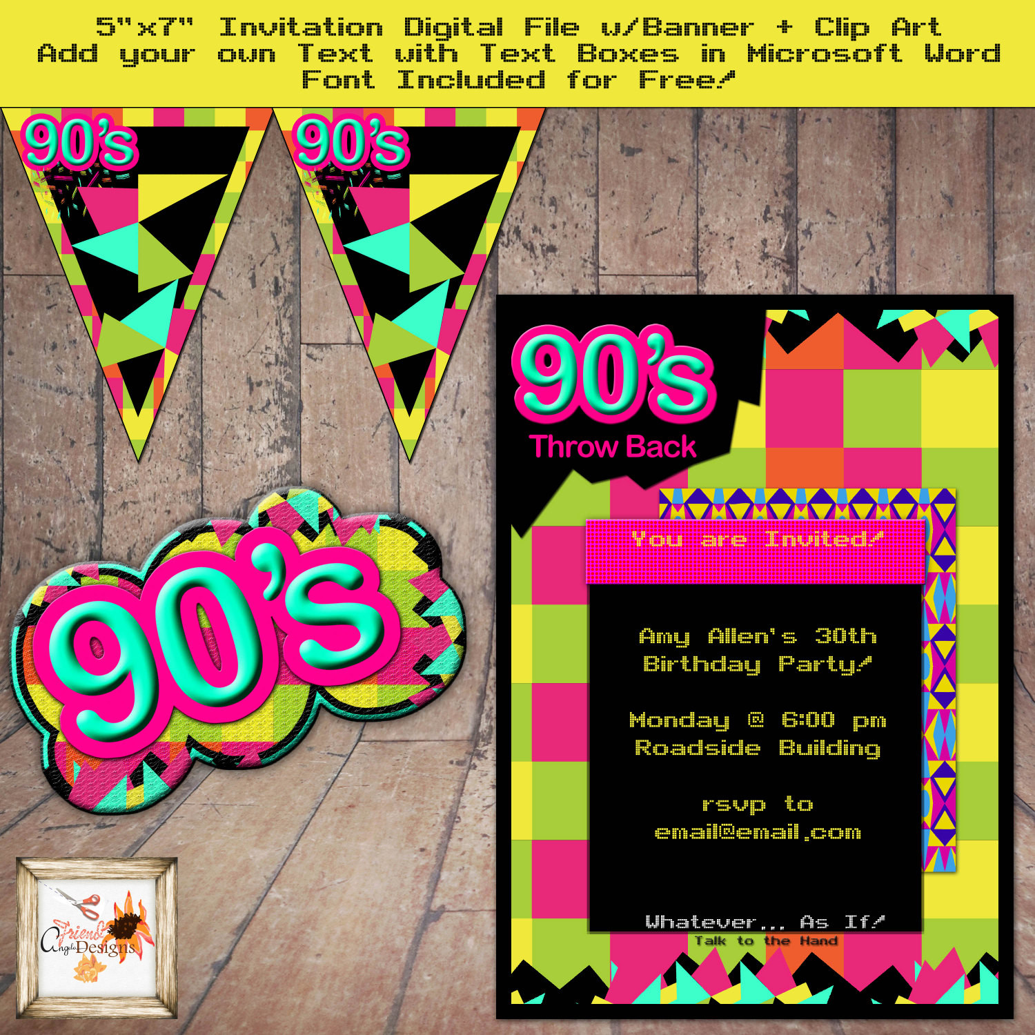 90S Birthday Party Ideas
 90 s Theme Party Throwback 5 x 7 Invitation