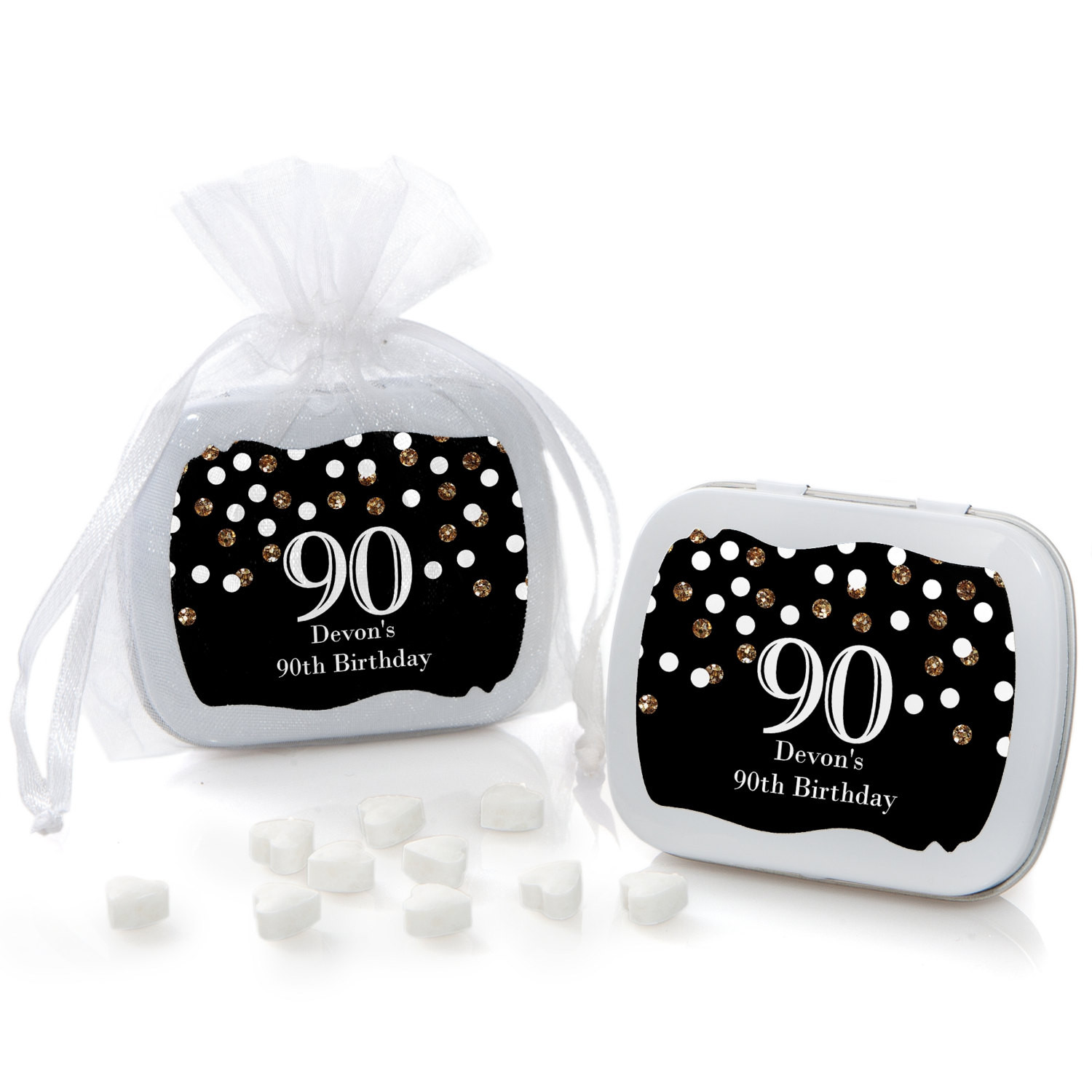 90Th Birthday Party Favor Ideas
 90th Birthday Mint Tin Party Favors Adult 90th Birthday