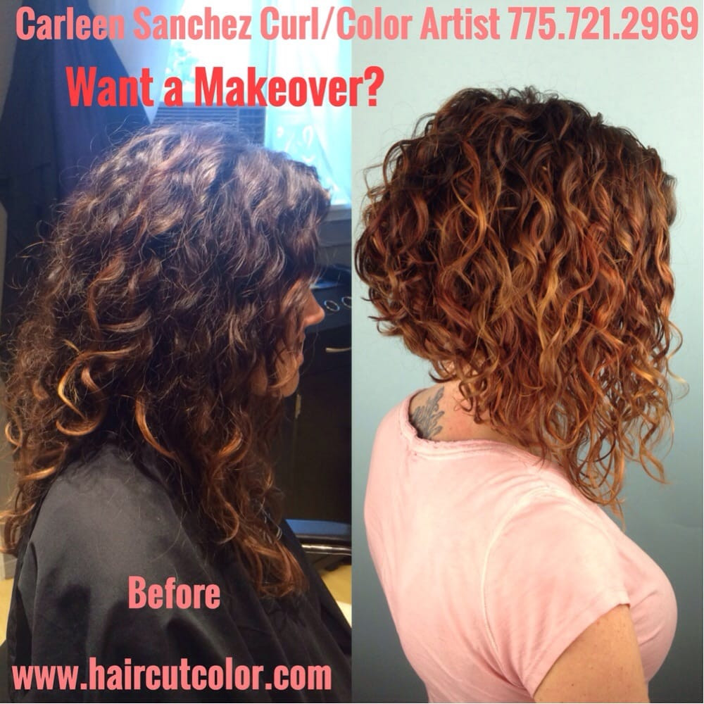 A Line Haircuts Curly Hair
 Curl transformation from long to a Curly Aline by Carleen