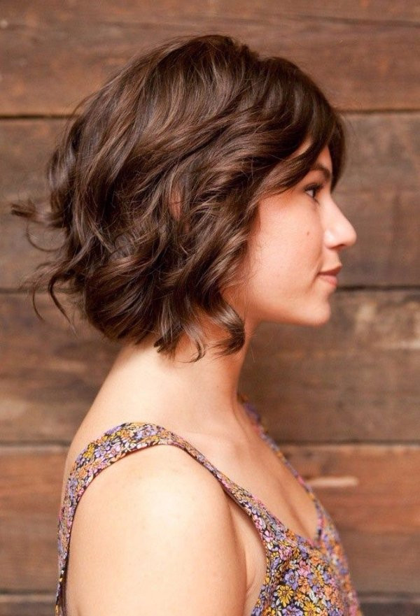 A Line Haircuts Curly Hair
 Wavy a line Bob 28 Super Chic Curly Hairstyles for Short