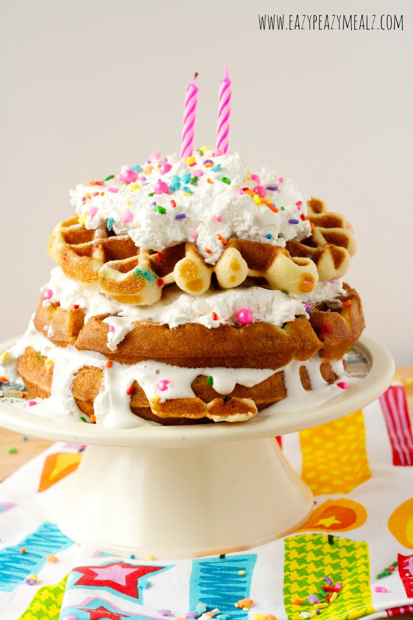 A Picture Of A Birthday Cake
 Birthday Waffle Cake Easy Peasy Meals