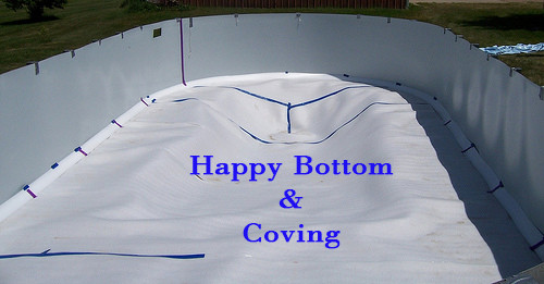 Above Ground Pool Floor Padding
 Foam padding on the floor of an above ground pool