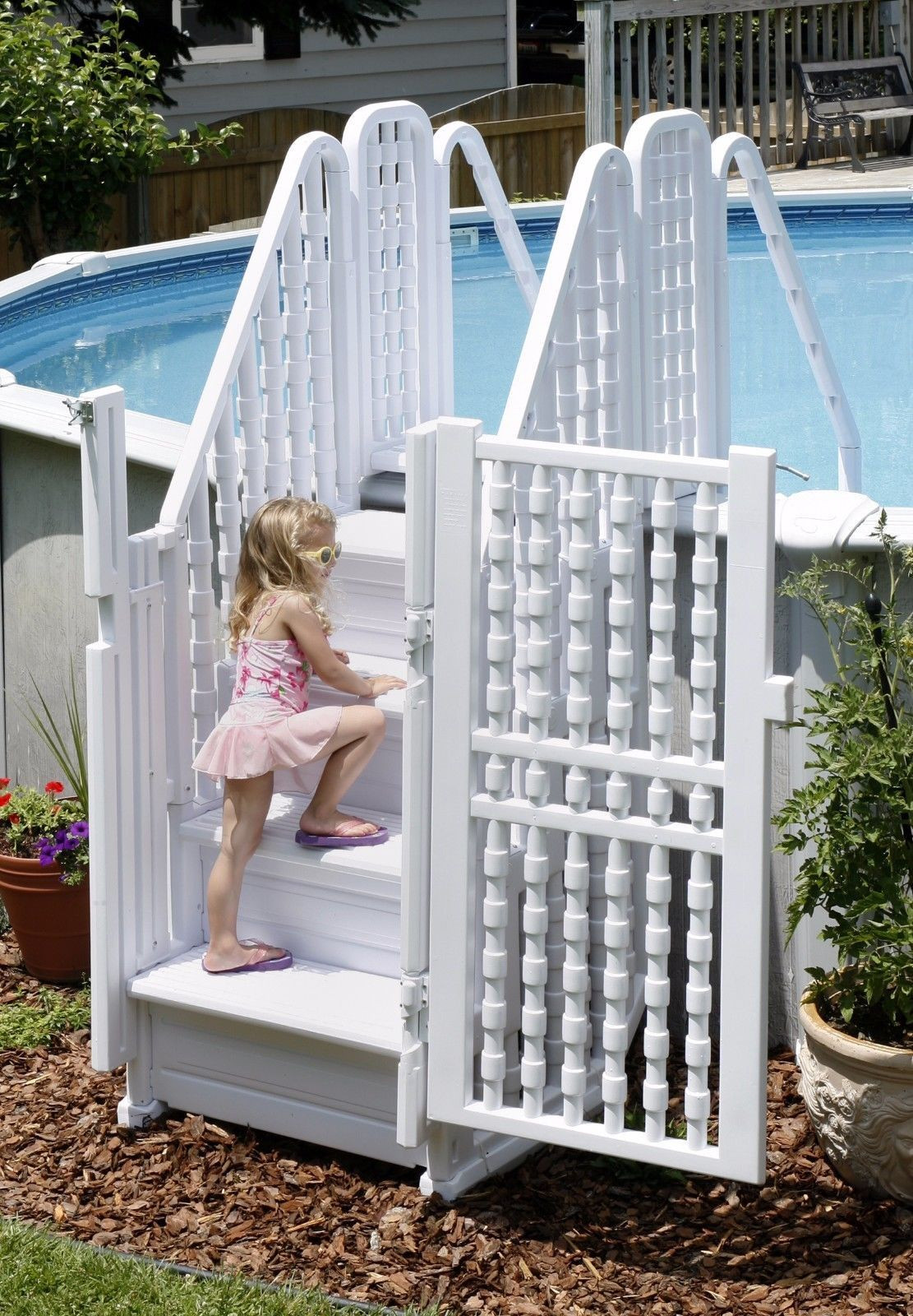 Above Ground Pool Gate
 Easy Pool Step plete Entry System With Gate For