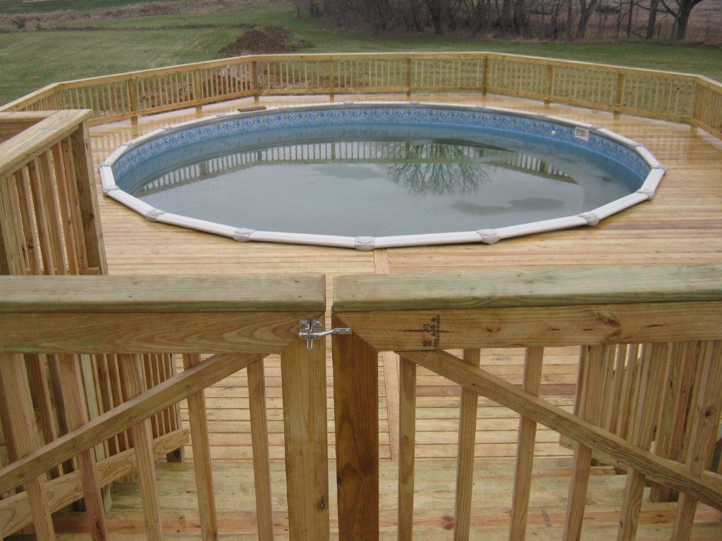 Above Ground Pool Gate
 Have Archadeck of Ft Wayne build your pool deck