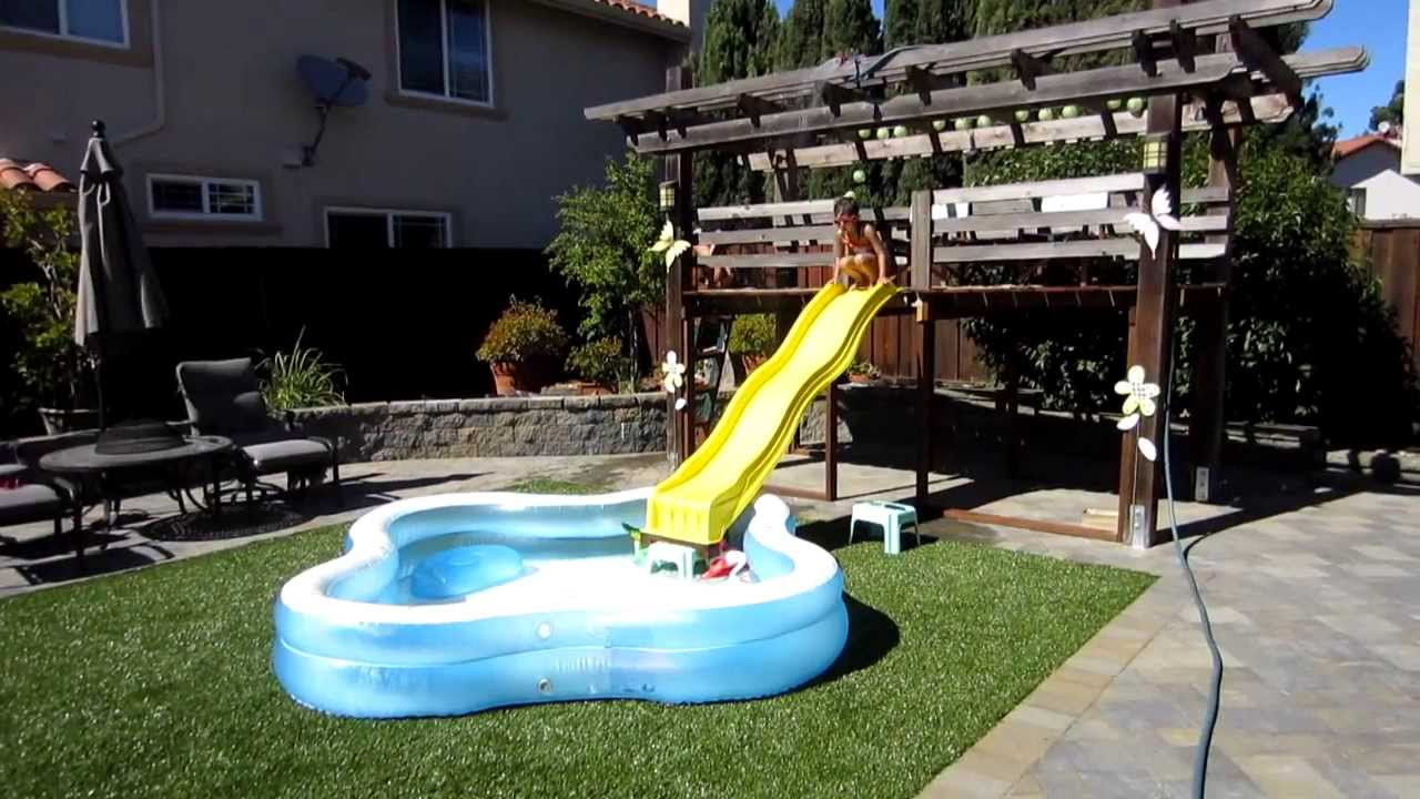 Above Ground Pool Slide
 Homemade Backyard Water Slide Summer Fun