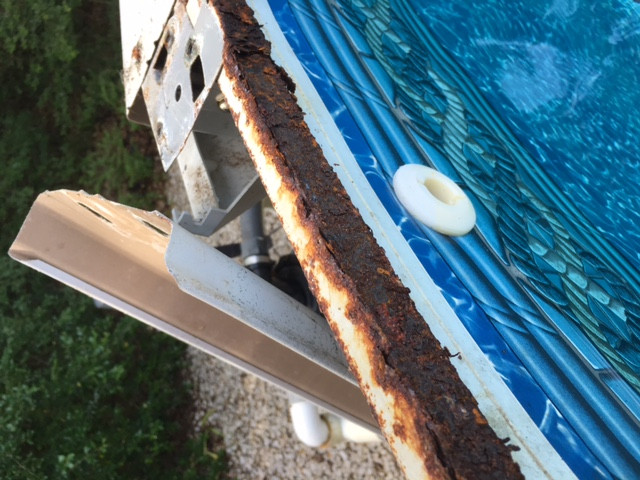 Above Ground Pool Top Rails
 Top Rail Rust on above ground pool