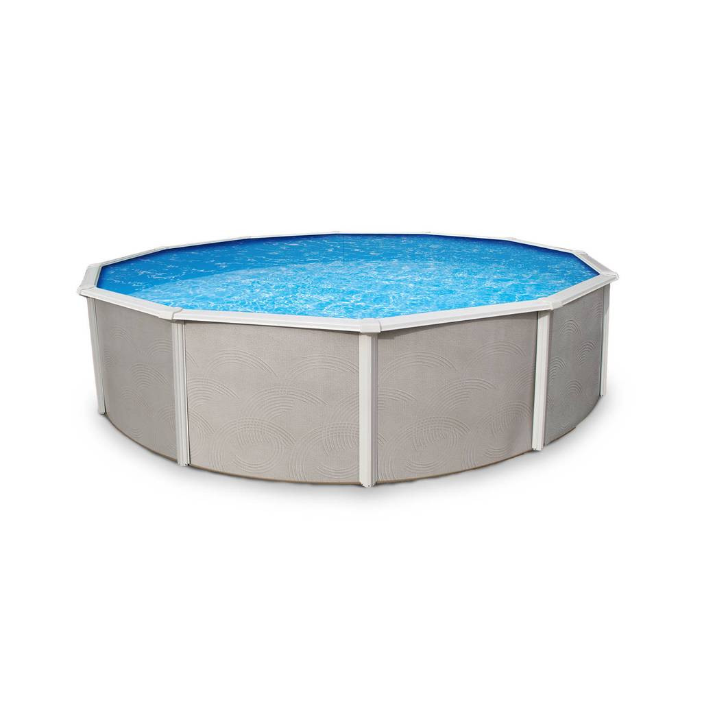 Above Ground Pool Top Rails
 Belize Round Steel Wall Ground Pool w 6 in Top Rail