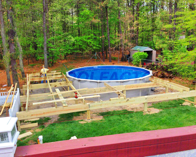 Above Ground Swimming Pool Decks
 Pool Deck Ideas Partial Deck The Pool Factory