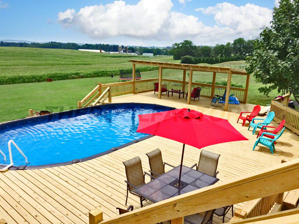 Above Ground Swimming Pool Decks
 Pool Deck Ideas Partial Deck The Pool Factory