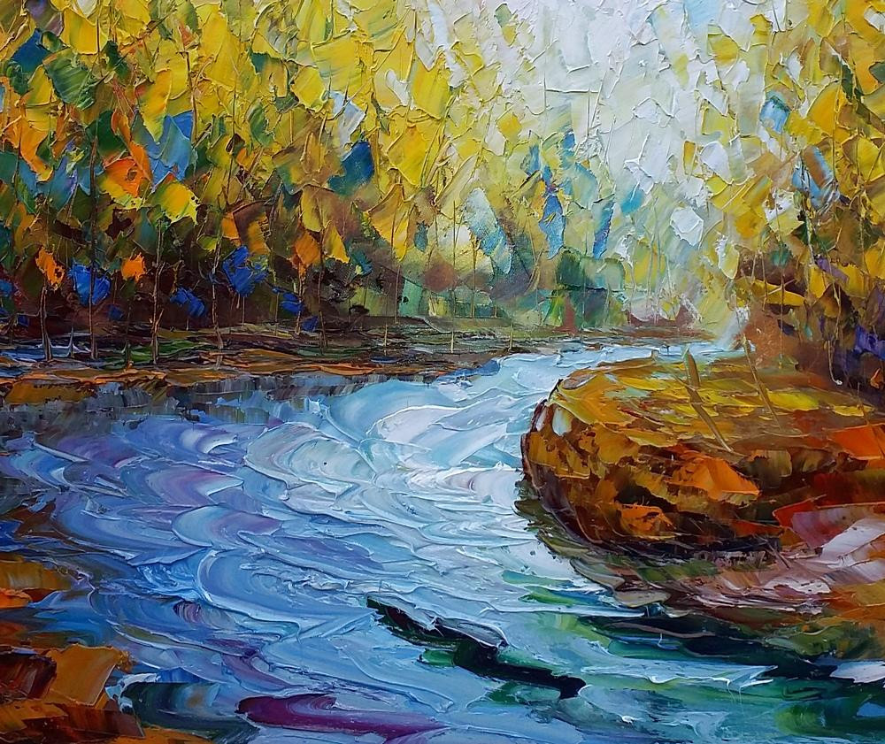 Abstract Landscape Painting
 Landscape Art Autumn River Abstract Painting Oil