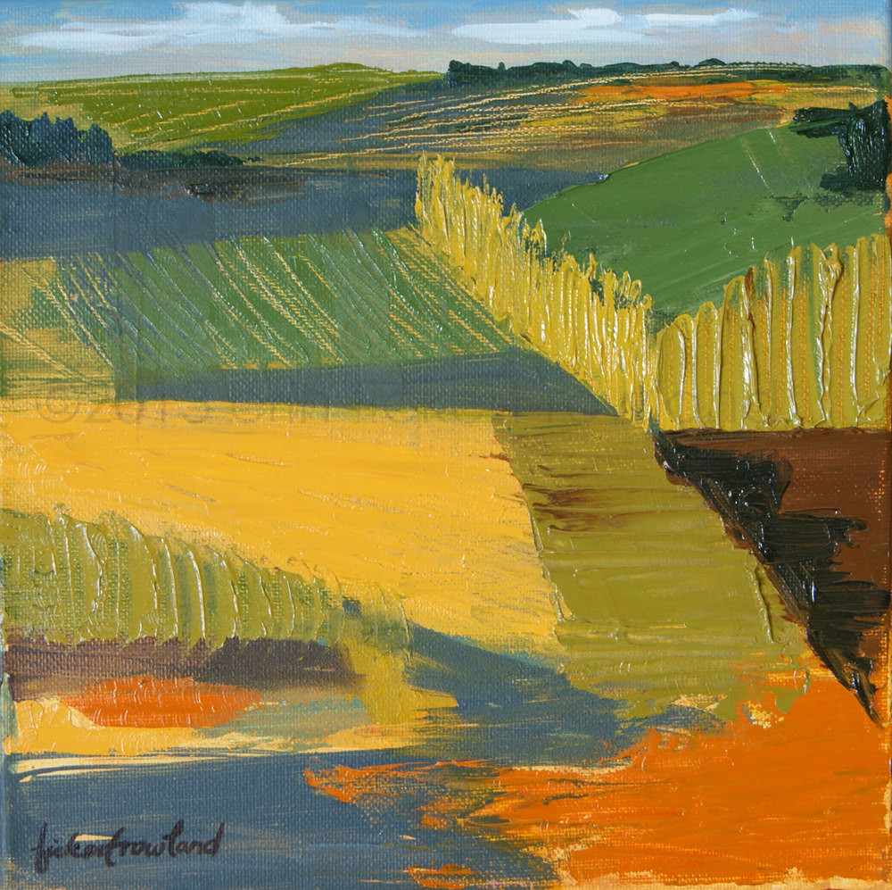 Abstract Landscape Painting
 Expressionist Landscape Painting Crop Fields Modern Abstract