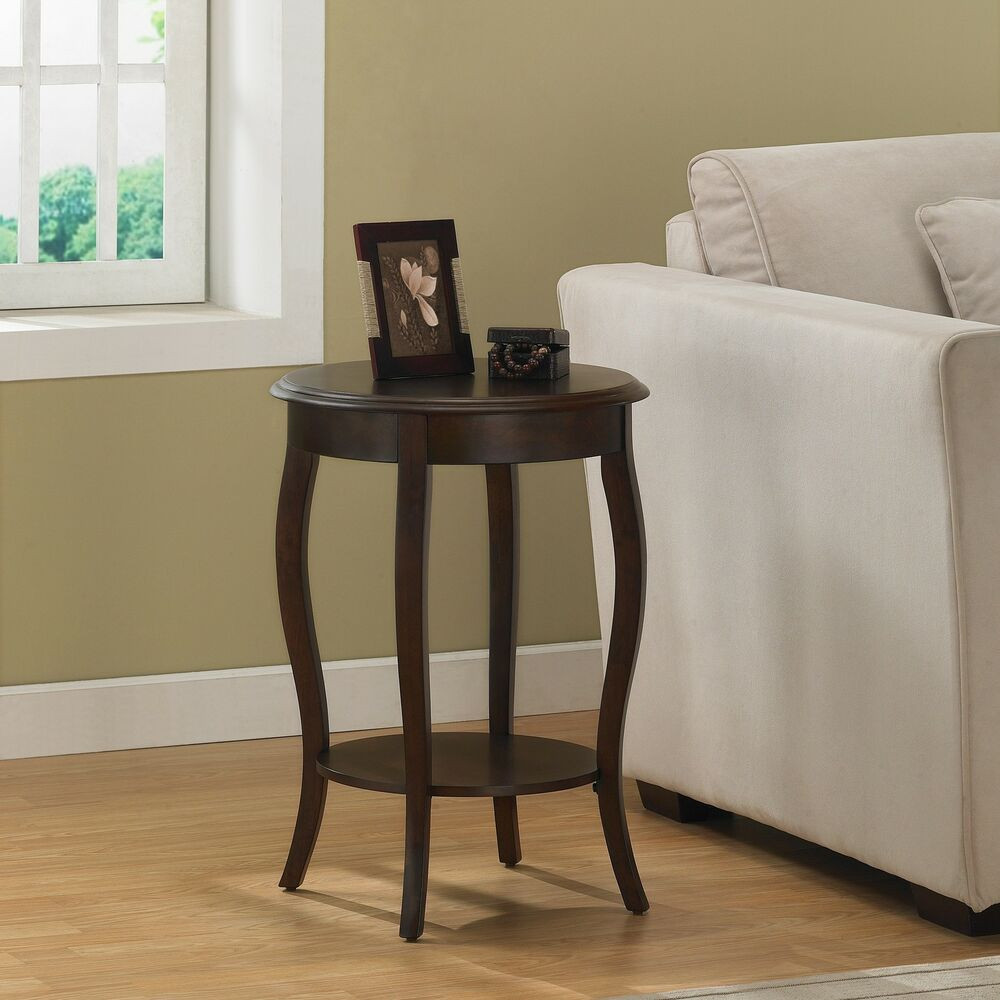 Accent Tables For Living Room
 Round Accent Table Modern Side Sofa Walnut Display Storage