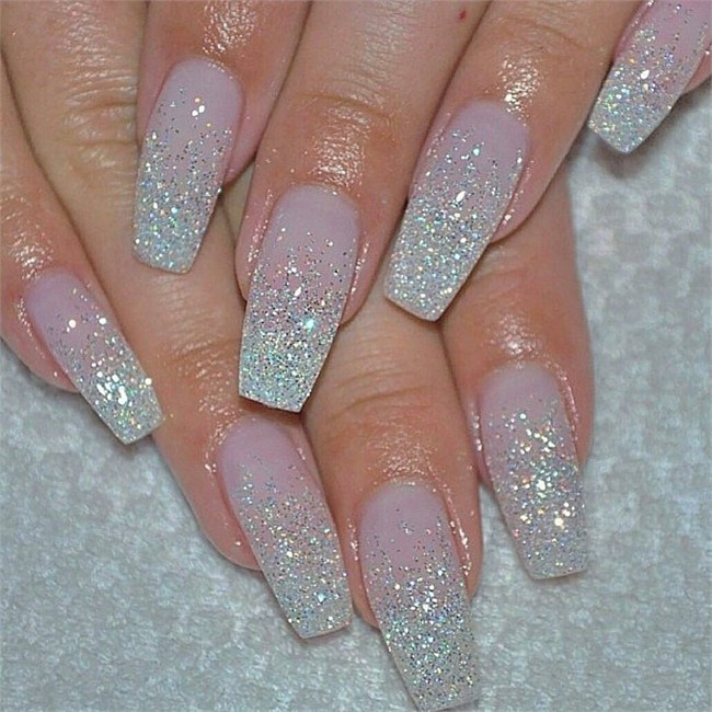 Acrylic Nails With Glitter
 25 Trendy Glamorous Ombre & Glitter Nail Designs – Fashonails