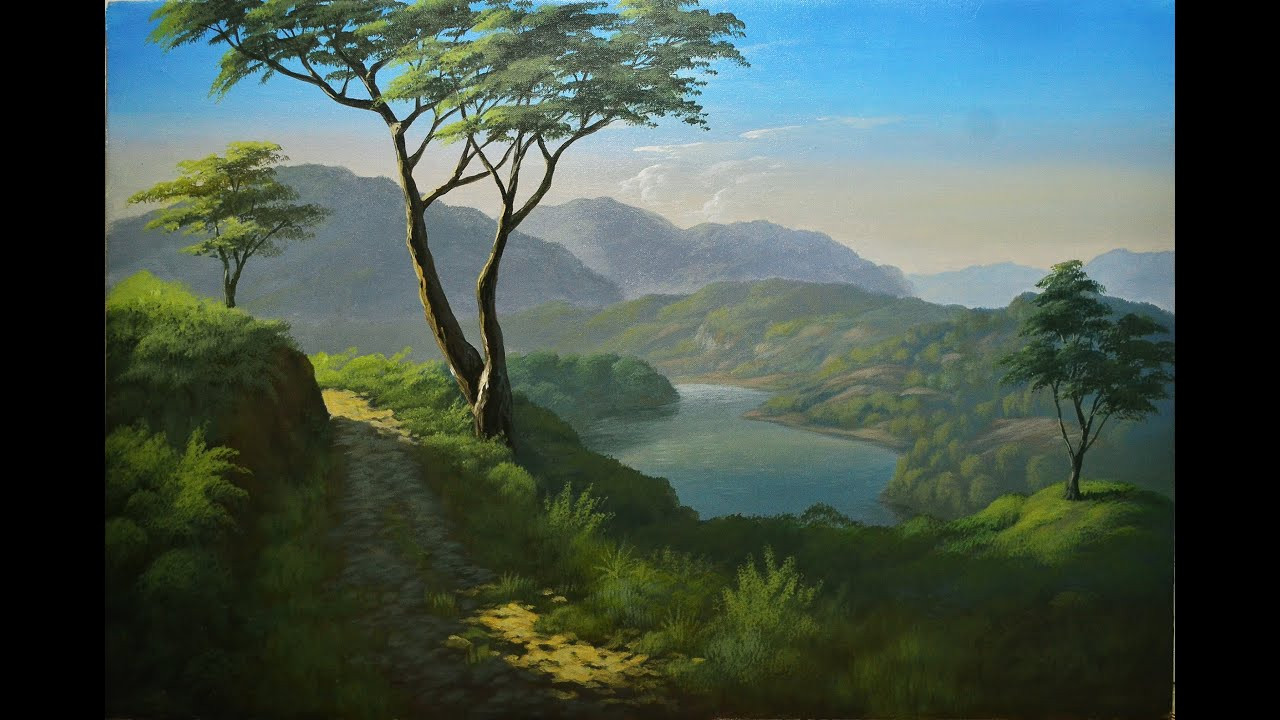 Acrylic Painting Landscape
 Acrylic Painting Lesson "Afternoon at Lake" by JM Lisondra
