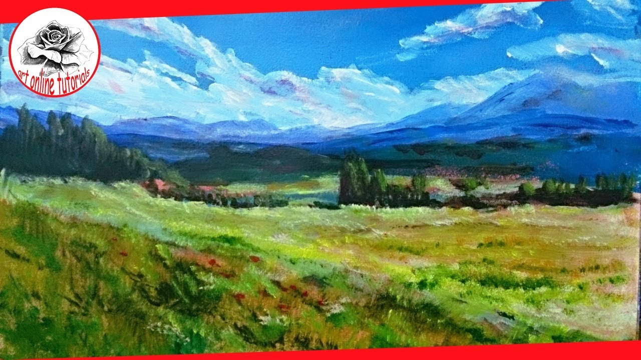 Acrylic Painting Landscape
 How to Paint a Landscape with acrylics step by step