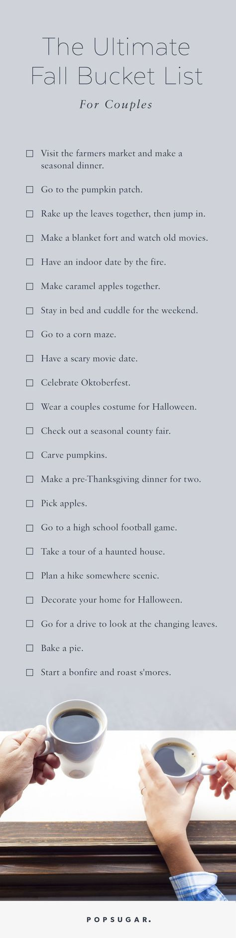 Activity Gift Ideas For Couples
 The Ultimate Fall Couples Bucket List