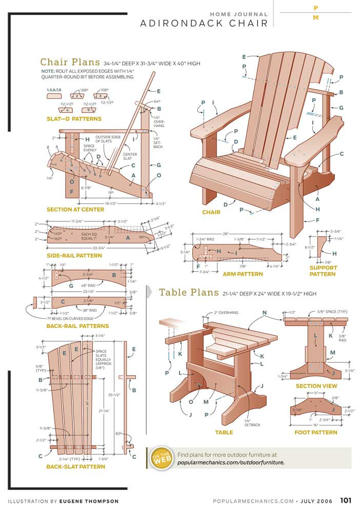 Adirondack Chairs DIY Plans
 Adirondack Chair Plan Popular Mechanics DIY Blueprint