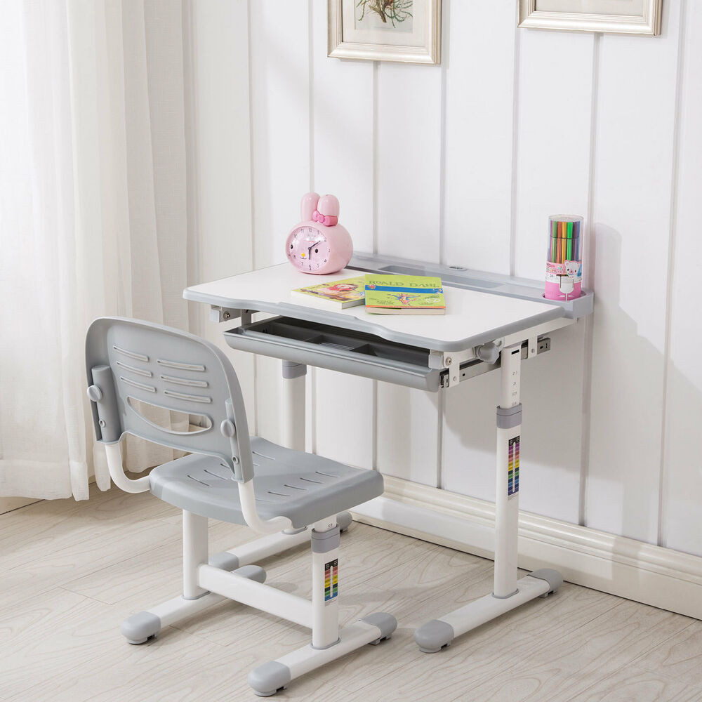 Adjustable Kids Table
 Grey Adjustable Children s Desk and Chair Set Child Kids